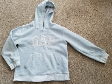 GAP Blue Fleece Hooded Pullover Girls Size 8