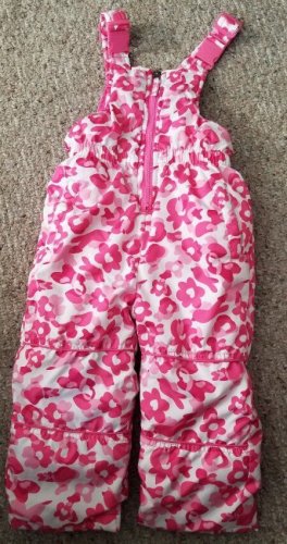PINK PLATINUM Pink Floral Print Waterproof Bib Snow Pants Girls Size 3T
