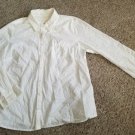 SONOMA Off White Long Sleeved Button Front Cotton Blouse Ladies LARGE