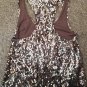 FOREVER 21 XXI Brown Sequined Racer Back Tank Top Ladies Juniors SMALL