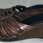 BARE TRAPS Brown Leather Strappy Wedge Sandals Ladies Size 8