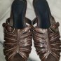 BARE TRAPS Brown Leather Strappy Wedge Sandals Ladies Size 8