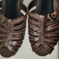BARE TRAPS Brown Leather Strappy Wedge Sandals Ladies Size 8