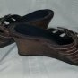 BARE TRAPS Brown Leather Strappy Wedge Sandals Ladies Size 8