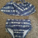 OLD NAVY Denim Look Tie Dye 2 Piece Bathing Suit Girls 12-18 months