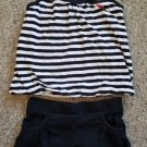 US POLO ASSN Black and White Striped Racer Back Short Set Girls Size 3T