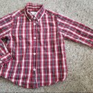 GREENDOG Red and Navy Plaid Long Sleeved Button Front Shirt Boys Size 4T