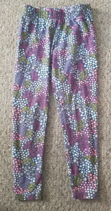 LANDS END Blue Floral Print Capri Length Leggings Girls Size 7-8