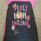 NICKELODEON Pink and Black JOJO Unicorn Nightgown Girls Size 8