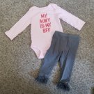 MY AUNT IS MY BFF Pink Bodysuit with Tulle Trim Leggings 12 months