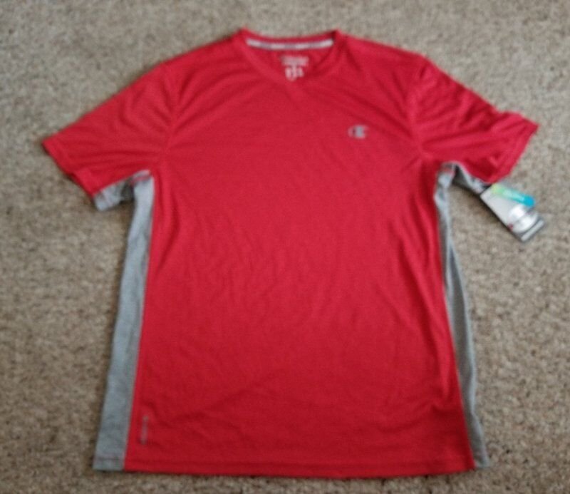 NWT Red Short Sleeved CHAMPION Dri Fit Vapor Top Mens MEDIUM