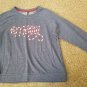 JACLYN INTIMATES Denim Blue Candy Cane MERRY Long Sleeved Top Ladies Large