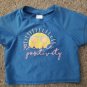 CAT & JACK Blue Radiate Positivity Rash Guard Top Girls Size 6 6X