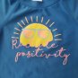 CAT & JACK Blue Radiate Positivity Rash Guard Top Girls Size 6 6X