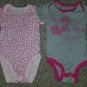 Lot of Short Sleeve Bodysuits Gray DISNEY Mickey CHILREN’S PLACE Print 3-6 month