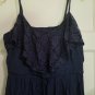 IZ BYER Navy Blue Eyelet Trim Sundress Ladies Juniors Large