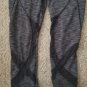 AVIA Black and Gray Mesh Accent Capri Length Yoga Leggings Ladies MEDIUM