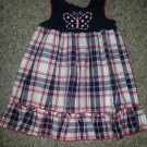 SOPHIE ROSE Red White Blue Plaid Sleeveless Butterfly Dress Girls Size 12 months