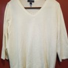 KAREN SCOTT White Knit V Neck Sweater Ladies Plus Size 2X