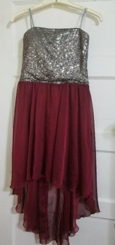 LILY ROSE Glittery Sequined Asymmetrical Hem Dressy Dress Juniors Medium 8-10