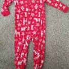 CARTER’S Red Holiday Print Fleece Blanket Sleeper Unisex Size 3T