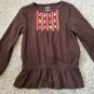 GYMBOREE Brown Embroidered Flowers Long Sleeved Top Girls Size 3