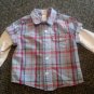LITTLE ME Layered Look Blue Plaid Button Front Shirt Boys Size 2
