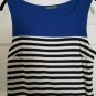 SOPRANO Blue Black White Striped Sleeveless Bodycon Mini Dress Ladies SMALL