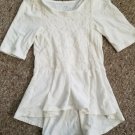 THE CHILDREN’S PLACE White Eyelet Short Sleeved Hi Lo Tunic Top Girls Size 4