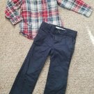 THE CHILDREN’S PLACE Plaid Shirt OLD NAVY Navy Blue Chinos Boys Size 3T