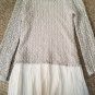 SPEECHLESS White Silver Knit Layer Look Pleated Skirt Long Sleeved Dress Size 10
