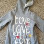 SMILE YES Fleece Lined Gray Hooded LOVE STYLE Pullover Girls Size 4