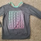 XERSION Gray Racer Back Cut Out Long Sleeved Top Girls Size 4-5