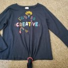 365 KIDS Navy Blue I’M SO CREATIVE Long Sleeved Top Girls Size 10