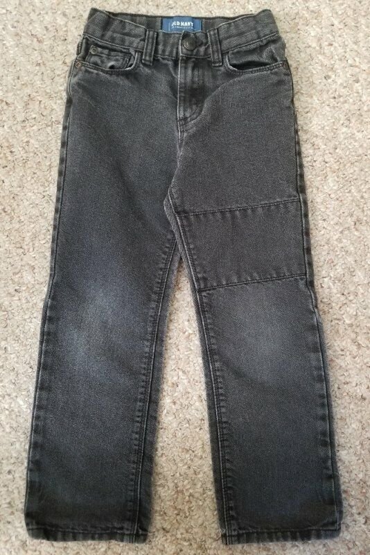 OLD NAVY Black Classic Denim Jeans Boys Size 5 5T Adjustable Waist