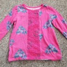 ARIZONA Pink Floral Crochet Trim Long Sleeved Top Girls Size 4