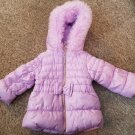 NEW Purple Faux Fur Trim Hooded PISTACHIO Puffer Jacket Girls Size 18 months