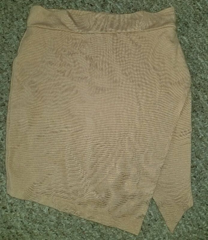 FOREVER 21 Taupe Stretchy Split Pencil Mini Skirt Juniors MEDIUM