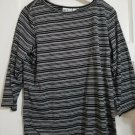 PATCHINGTON Black White Silver Striped Sparkly Pullover Top Ladies XLARGE 1X