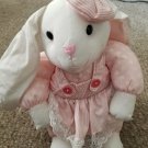 Pink and White Soft Plush Stuffed Bunny