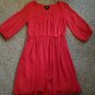 BY & BY Red Pleated Front Sheath Overlay Dress Ladies MEDIUM Size 10
