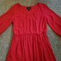 BY & BY Red Pleated Front Sheath Overlay Dress Ladies MEDIUM Size 10