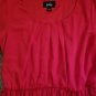 BY & BY Red Pleated Front Sheath Overlay Dress Ladies MEDIUM Size 10