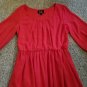 BY & BY Red Pleated Front Sheath Overlay Dress Ladies MEDIUM Size 10