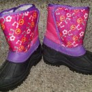 Pink & Black Star Retro Sherpa Fleece Lined Waterproof Winter Boots Girls 11-12