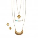 NIB Signature Collection Textured Arc Layered Necklace and Earring Set