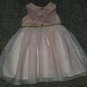 MIA & MIMI Blush and Gold Floral Lace Tulle Ballerina Dress Girls Size 12 months