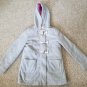 OLD NAVY Hooded Gray Fleece Quilted Lined Pea Coat Girls L Size 14-16