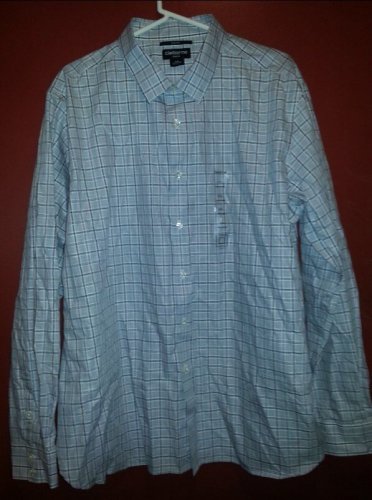 NWT Gray Plaid Long Sleeved Button Front Shirt CLAIBORNE Slim Fit Size 2X