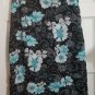 KARIN STEVENS Black and Blue Floral Print Sleeveless Dress Ladies Size 12